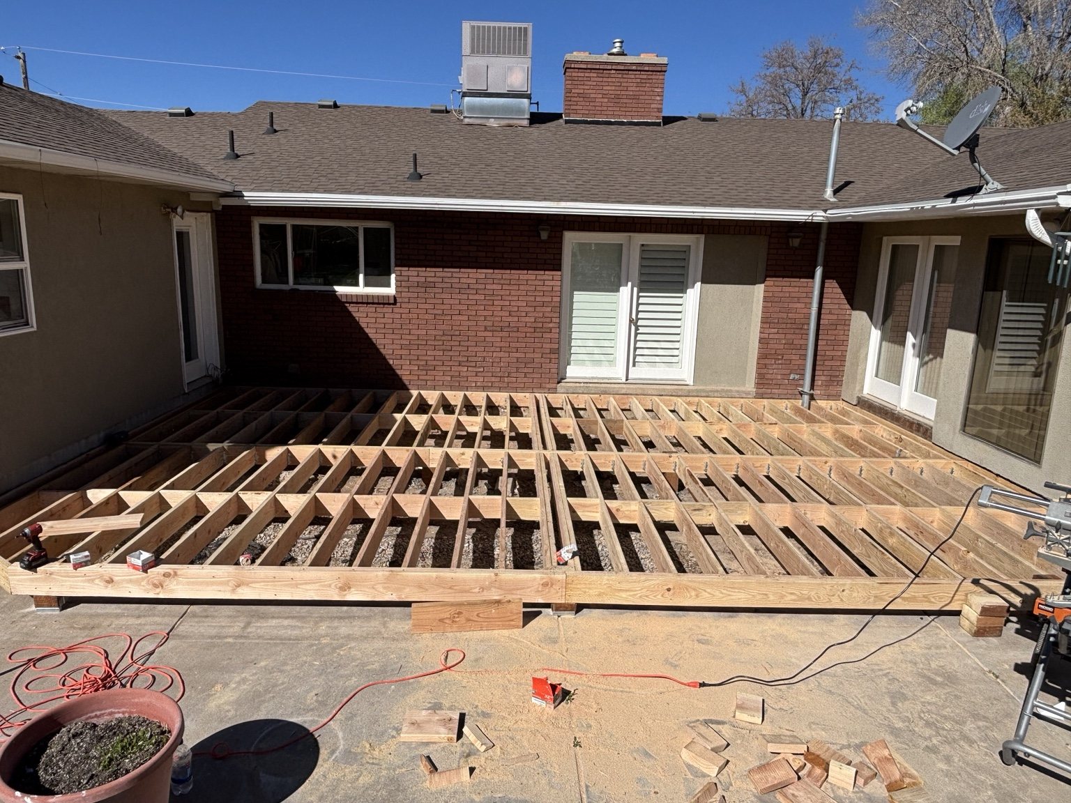 Brown deck framing