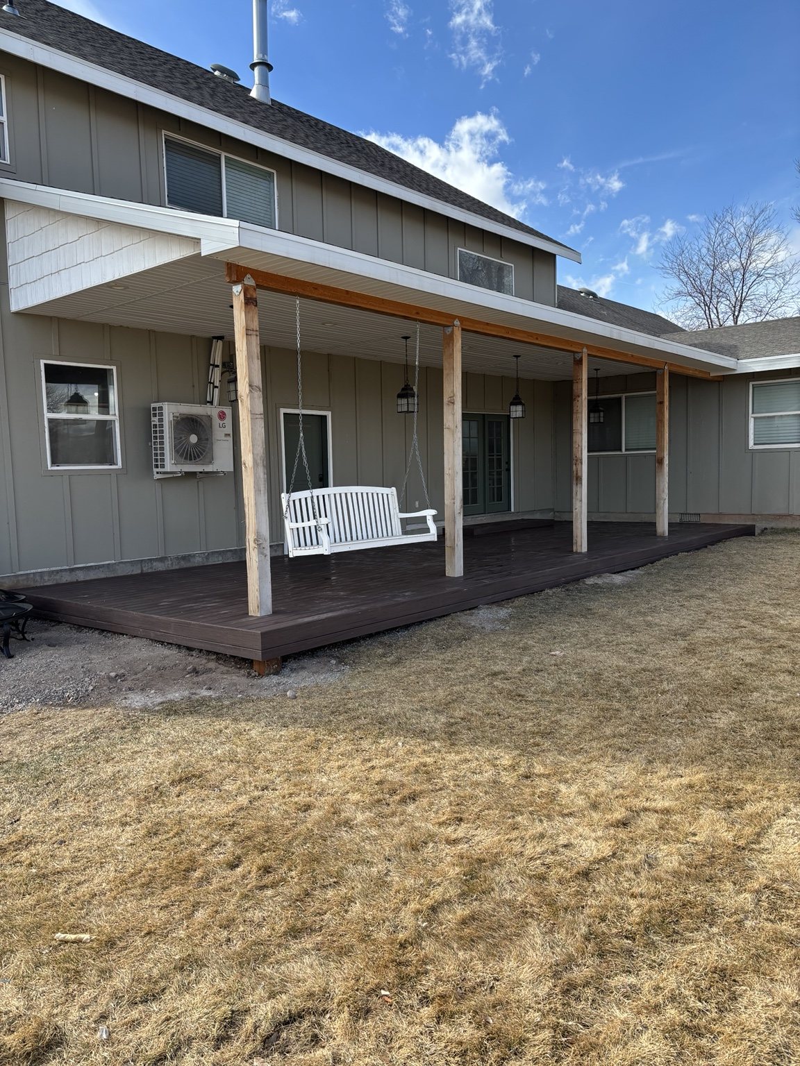 Covered porch with swing